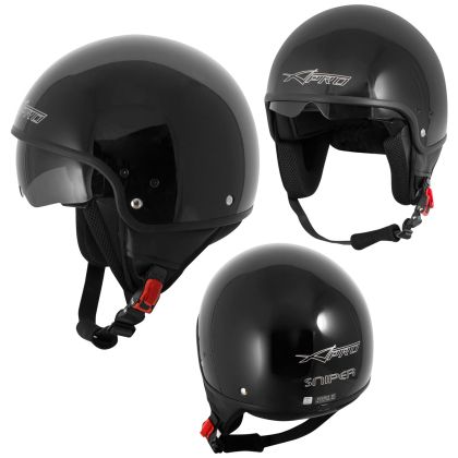 Κράνος σκούτερ A-PRO SNIPER BLACK