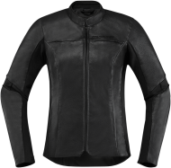 Дамско кожено мото яке ICON OVERLORD LEATHER - BLACK