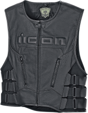 Кожен мото елек ICON VEST RED D3O