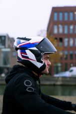 Αρθρωτό κράνος SHARK OXO SIKTER Λευκό Χρώμιο Μπλε