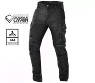 Blugi motociclisți TRILOBITE ACID SCRAMBLER 2.0 NEGRI DOUBLELAYER AAA