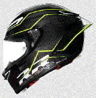 CASCA MOTO AGV PISTA GP RR PERFORMANTE CARBON/GALBEN FLUO