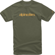 Moto t-shirt ALPINESTARS TEE HERITAGE GRN/GLD