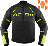 Geacă motocicletă ICON CONTRA2 LEATHER HI-VIZ