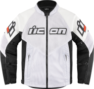 Geaca moto ICON MESH AF LEATHER CE WHITE