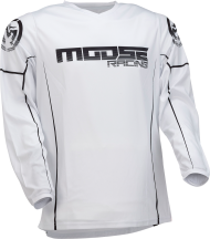 Tricou Motocross MOOSE RACING QUALIFIER ALB/NEGRU