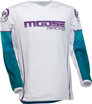 Tricou motocross MOOSE RACING QUALIFIER ALB/ALBASTRU