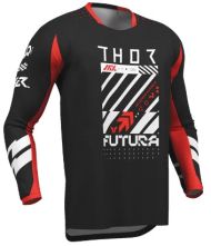 Φανέλα Motocross THOR LAUNCHMODE FUTURA ΜΑΥΡΟ/ΚΟΚΚΙΝΟ