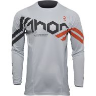 Motocross jersey THOR PULSE CUBE LIGHT GRAY/RED ORANGE