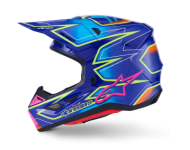 Cască motocross ALPINESTARS SM7 CAST ALBASTRU/GALBEN/ROZ