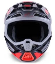 Cască motocross ALPINESTARS SM7 RISE NEGRU/ROȘU/ARGENTIU