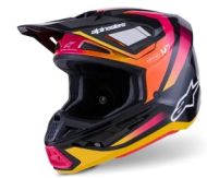 Cască motocross ALPINESTARS SM7 RISE NEGRU/ALB/ROZ