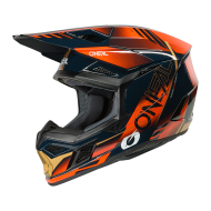 Motocross helmet O'NEAL 3SERIES HAZE BLUE/ORANGE/GOLD