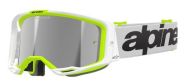 Мотокрос очила ALPINESTARS VISION 8 WORDMARK WHITE YLLW FLUO Mirror SILVER