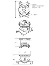 Sistem de montare pentru ghidon/puma de biciclete QUAD LOCK