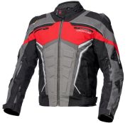 Υφασμάτινο μπουφάν μοτοσικλέτας ADRENALINE SCORPIO ΜΑΥΡΟ/ΚΟΚΚΙΝΟ/ΓΚΡΙ