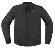 Textile motorcycle jacket ICON UPSTE CANVAS CE BLACK