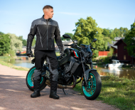 Geacă de motocicletă textilă Lindstrands Bydalen Negru/Gri-Oțel