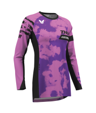 Γυναικεία φανέλα motocross THOR LAUNCHMODE BLEACH ΜΑΥΡΟ/ΟΡΧΙΔΕΑ