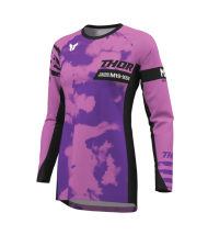 Γυναικεία φανέλα motocross THOR LAUNCHMODE BLEACH ΜΑΥΡΟ/ΟΡΧΙΔΕΑ