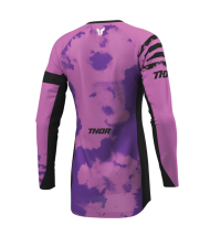 Γυναικεία φανέλα motocross THOR LAUNCHMODE BLEACH ΜΑΥΡΟ/ΟΡΧΙΔΕΑ