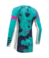 Γυναικεία φανέλα motocross THOR LAUNCHMODE BLEACH ΛΕΥΚΟ/ΓΑΛΑΖΙΟ