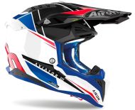 Motocross helmet AIROH AVIATOR 3 Push Blue Red Gloss