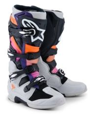 Motocross boots ALPINESTARS TECH 7 BLK/LT GY/ORG FL/MAG