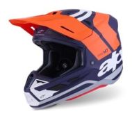 Cască motocross ALPINESTARS SM7 CORE PORTOCALIU/ALBASTRU