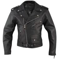LEATHER MOTORCYCLE JACKET A-PRO CLASSIC BLACK