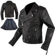 LEATHER MOTORCYCLE JACKET A-PRO CLASSIC BLACK