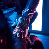 Moto gloves SPIDI Carbo Kangaroo BLACK/WHITE