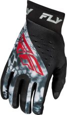 Motocross gloves FLY RACING Lite Kryptek- Black/Red/Grey 2025