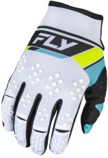 Motocross Gloves FLY RACING Kinetic Prix- White/Black/Hi-Vis