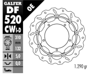 Galfer WAVE DISC FLOTANT COMPLET STÂNGA 310X5MM DF520CWI