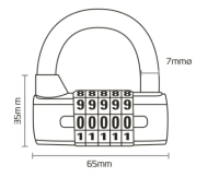 Λουκέτο OXFORD με 5 ψηφία