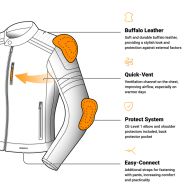 Leather motorcycle jacket OZONE COLT