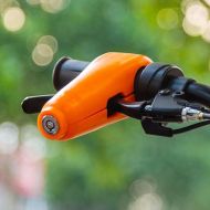 Dispozitiv de inchidere cu alarma pentru motocicleta, scuter, bicicleta, ATV portocaliu