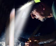 Φακός LED κεφαλής (λευκό/κόκκινο) + Κόκκινο στροβοσκόπιο