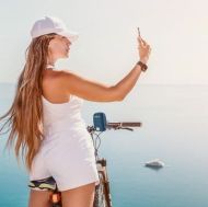 Φορητό ηχείο Bluetooth με βάση για ποδήλατο, μοτοσυκλέτα - AUX, θύρες USB και υποδοχή κάρτας μνήμης - μπλε